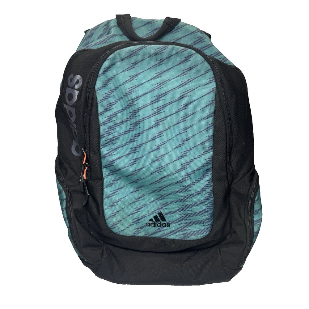 Adidas Backpack UltraRide Unisex Teal Blue Black Stripes 17"x 12"